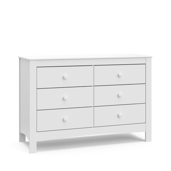 Graco Noah 6-Drawer White Interlocking Double Dresser/Chest B0