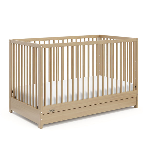 Graco Teddi 4-in-1 Convertible Crib with Drawer, Driftwood W8