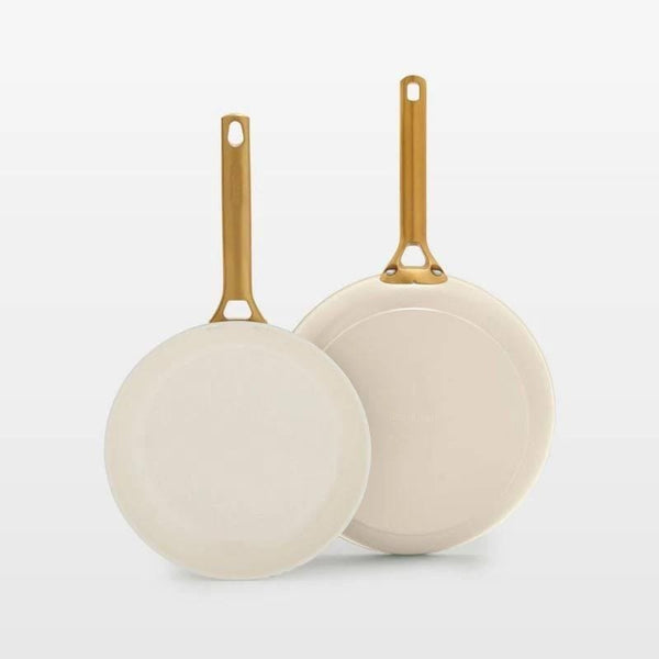 GreenPan Luxe 2pc Ceramic Frypan set - cream J5