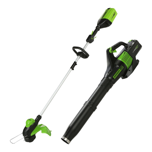 Greenworks 60V 13-in String Trimmer & 540CFM/140MPH Blower Combo Kit with 4.0Ah Battery & Charger Q8