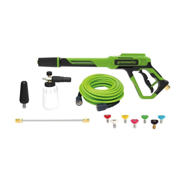 Greenworks Deluxe Metal Gun & Hose Kit, Includes 7-Piece Nozzle Kit, Turbo Nozzle & Foam Cannon D8