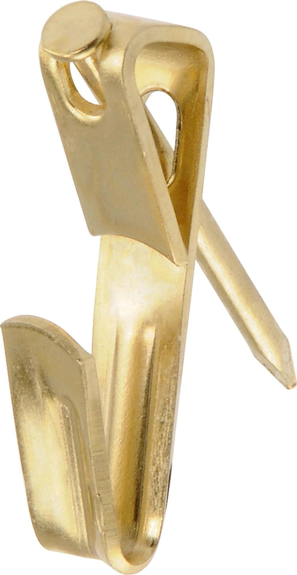 Hillman Conventional Brass-Plated Picture Hanger, 20-lb, 8-pk A3