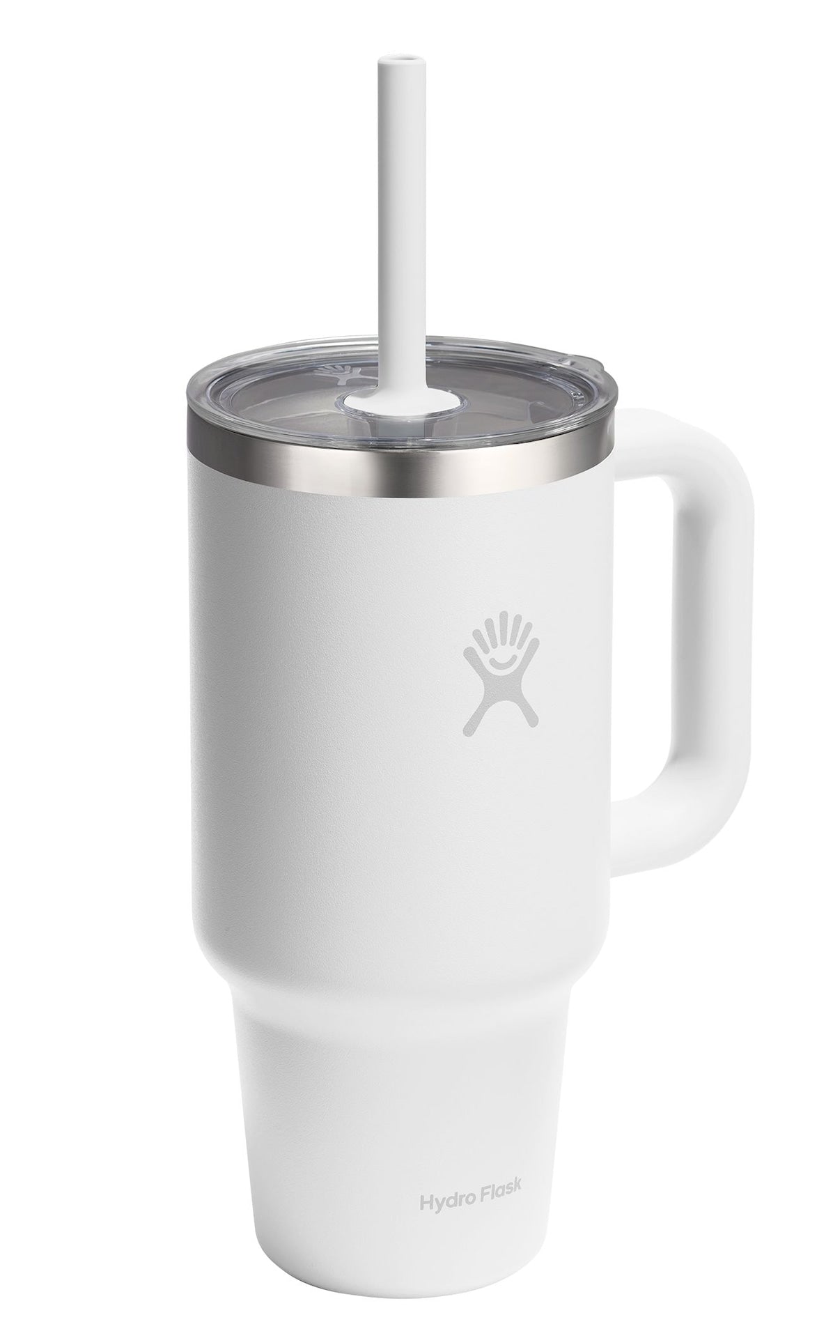 Hydro Flask Stainless Steel Insulated Travel Tumbler with Clear Lid, White, 32-oz