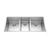 Kindred Brookmore Undermount Triple Bowl Kitchen Sink, 41.5-in x 18.1-in x 9-in, Stainless Steel