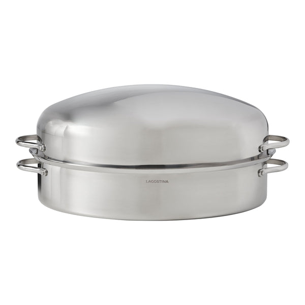 Lagostina 18/10 Stainless Steel Roaster with Removable Rack, 43 x 33cm V7