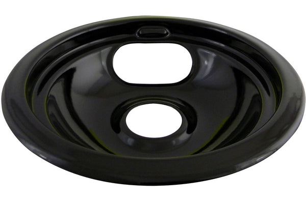 Laser 62243 Porcelain Stove Drip Pan with Trim Ring, Dishwasher Safe, Black, 6-in V5