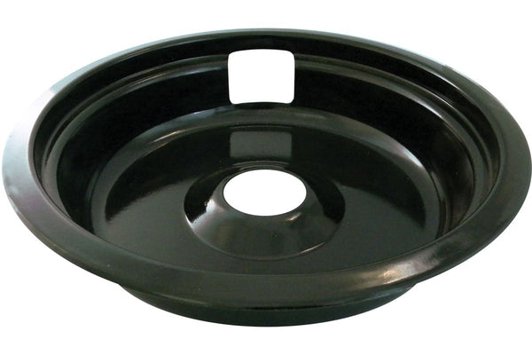 Laser 62490 Universal Porcelain Stove Deep-Draw Drip Pan with Trim Ring, Black, 8-in F6