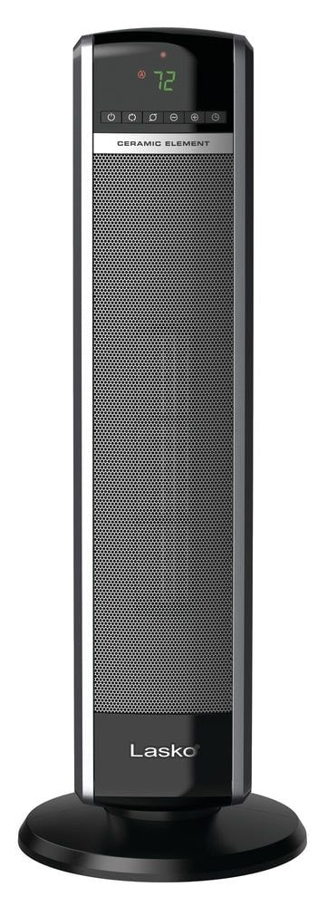 Lasko 1500W Digital Tower Ceramic Space Heater withRemote Control, 1500W, Black, 30-in J0