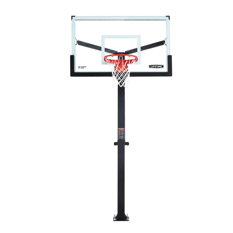 Lifetime Mommoth Bolt Down Basketball Hoop with 60-in Tempered Glass J1