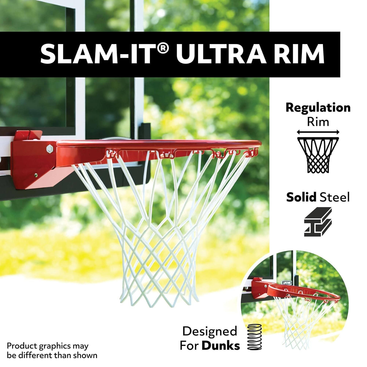 Lifetime Portable Adjustable In-Ground Mammoth Bolt Down Outdoor Basketball Hoop, 54-in