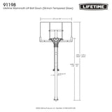 Lifetime Portable Adjustable In-Ground Mammoth Bolt Down Outdoor Basketball Hoop, 54-in