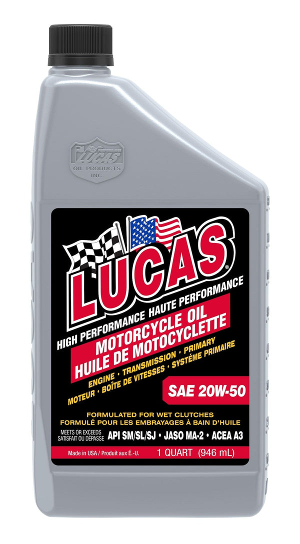 Lucas SAE 20W-50 High Performance Motorcycle Oil, 946-mL I8