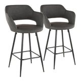 Lumisource Margarite Fixed-Height Counter Stool, Black, 25-in, 2-pc