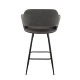 Lumisource Margarite Fixed-Height Counter Stool, Black, 25-in, 2-pc