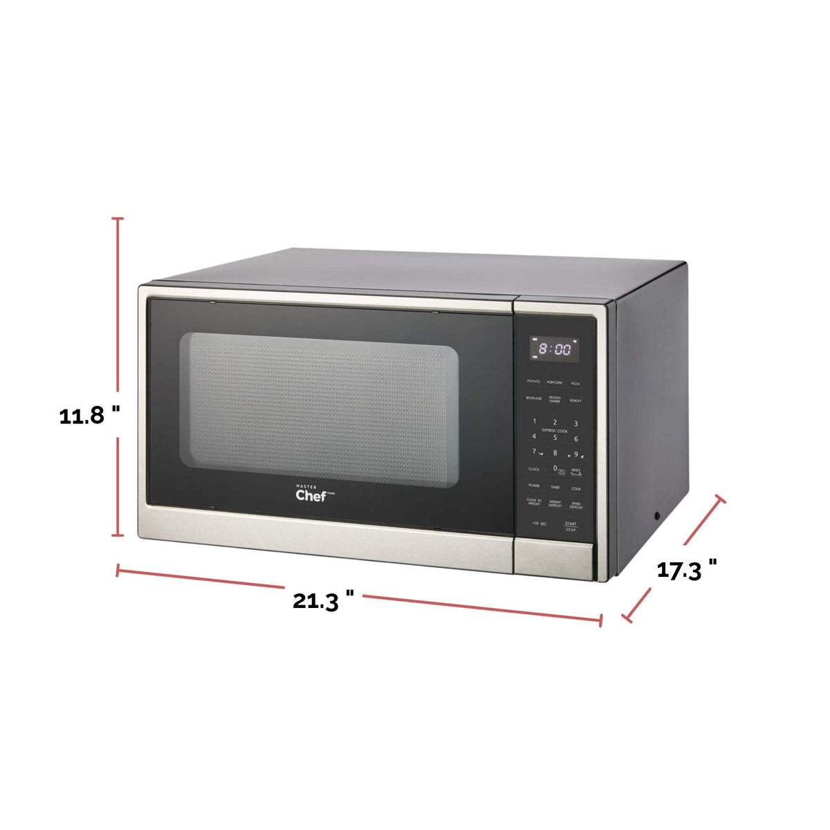 MasterChef Microwave, Stainless Steel, 1.3-cu-ft