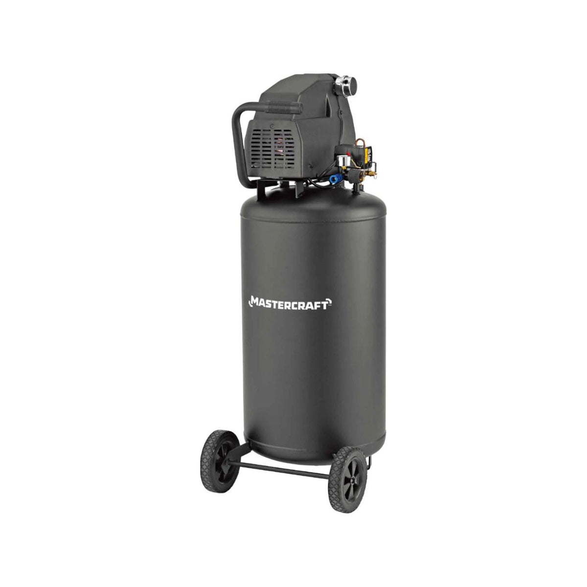Mastercraft 26-Gallon Oil-Free Portable Vertical Air Compressor, Matte Black, 135 PSI, 1.8HP