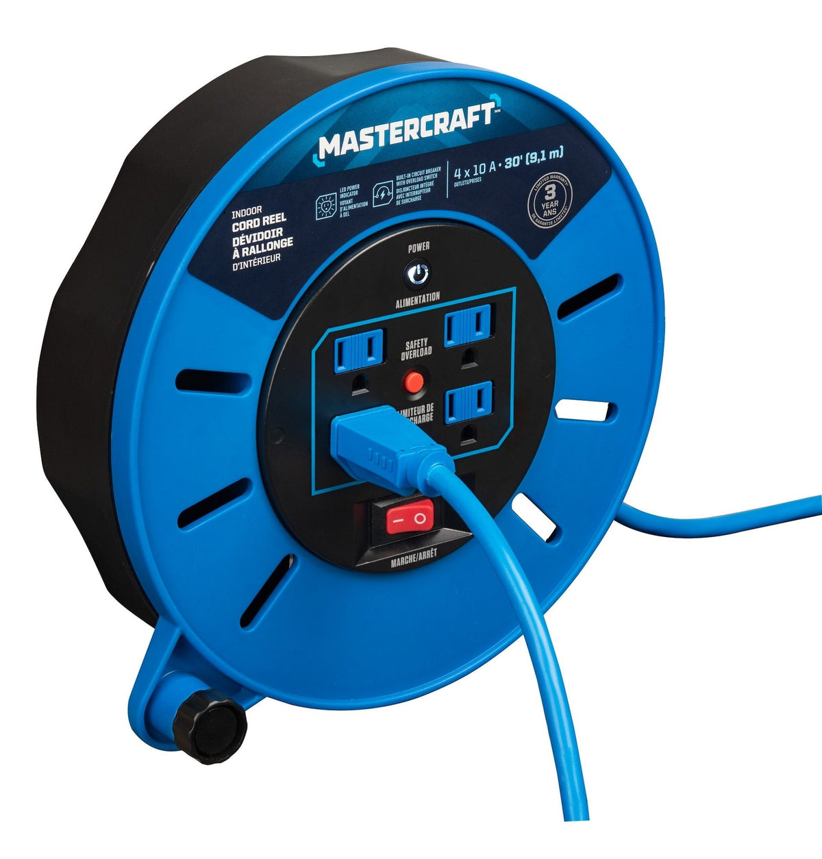 Mastercraft 30-ft 10A Retractable Extension Cord Reel