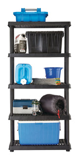 Mastercraft Adjustable 5-Shelf Resin/Plastic Storage Rack/Shelving Unit, 36 x 18 x 72-in