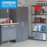 Mastercraft Adjustable 5-Shelf Steel Metal & Wood Storage Rack / Shelving Unit, 36 x 16 x 72-in