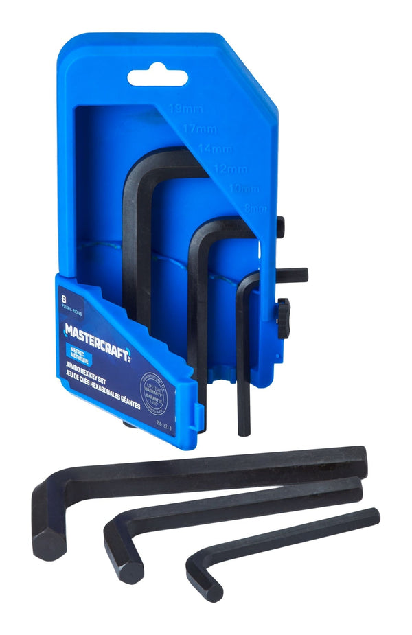 Mastercraft Jumbo Hex Key Set/Allen Wrench Set, Metric, High Quality Cr-V Steel, 6-pc X4
