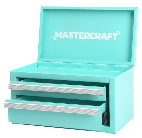 Mastercraft Mini Toolbox with 2 Drawers, Aqua N4