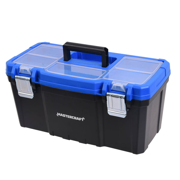 Mastercraft Portable Plastic Tool Box with Removable Tray & Tray Top, Blue, 19-in, Mastercraft Jumbo Hex Key Set/Allen Wrench Set, Metric, High... R7