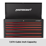 Mastercraft Tool Chest with 6 Drawers, Black, 36-in