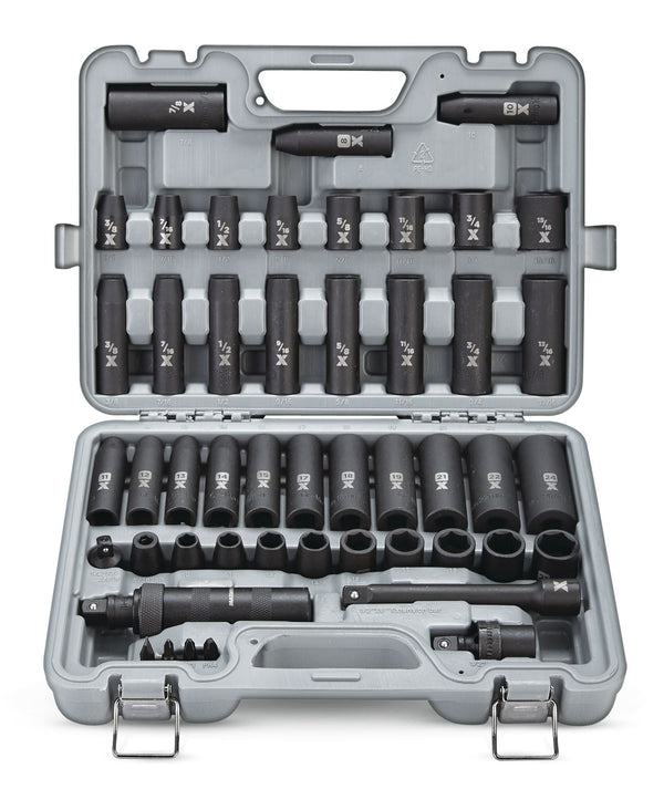 MAXIMUM 1/2-in Drive Professional Grade Impact Socket Set, 48-pc, CRMO W7