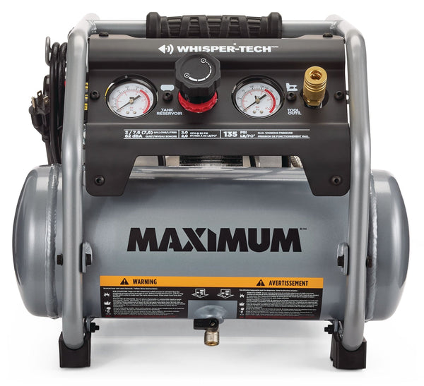 MAXIMUM 2-Gallon Quiet Air Compressor, 135 PSI, 1 HP G6