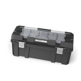 MAXIMUM Heavy-Duty Plastic Tool Box with Removable Tray & Organizer, 26-in, Black