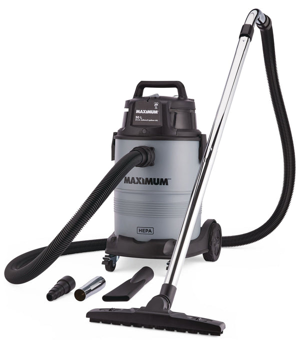 MAXIMUM VK811PH HEPA Certified Wet/Dry Shop Vacuum with Hose and Accessories, 30-L T1