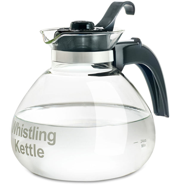 Medelco 1.4L Glass Whistling Stovetop Kettle, Dishwasher Safe X8