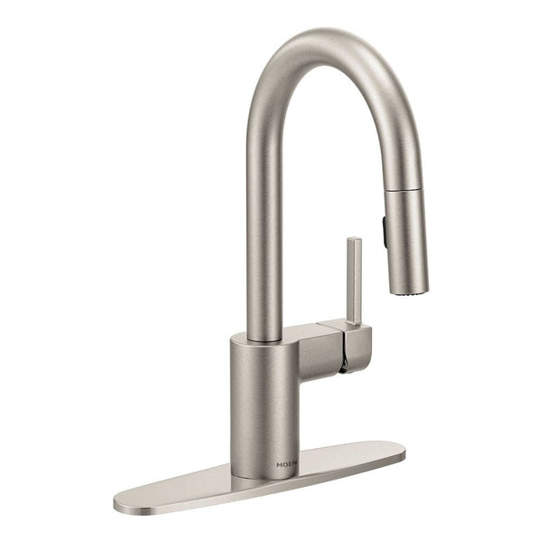 Moen Align Single Handle High Arc Pull Down Sprayer Kitchen Faucet, Stainless Steel H5