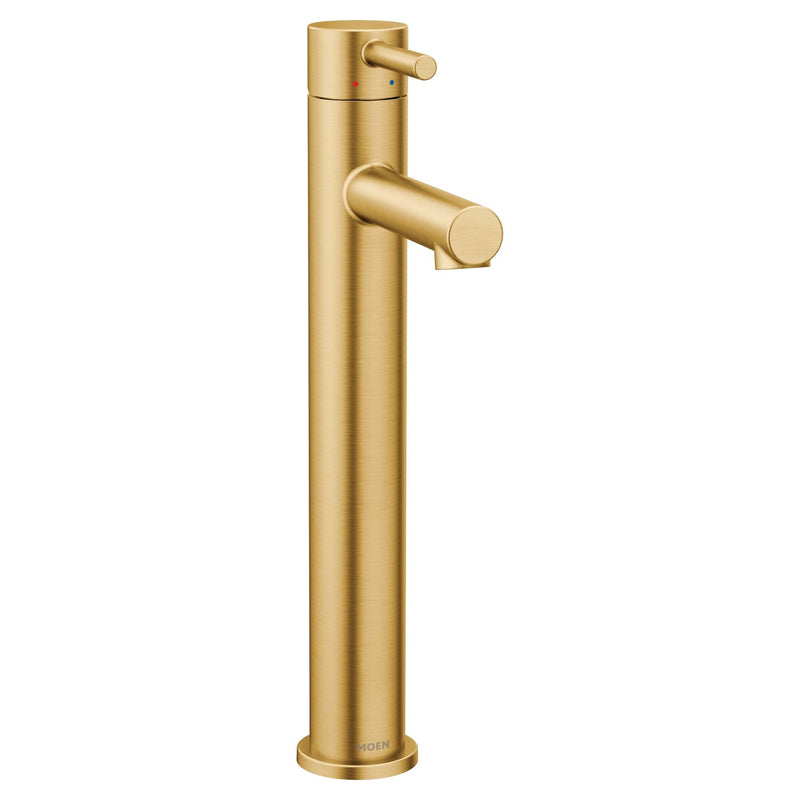 Moen Align Single Handle High Arc Vessel Single Hole Bathroom Sink Faucet, WaterSense Certified, Brushed Gold L3