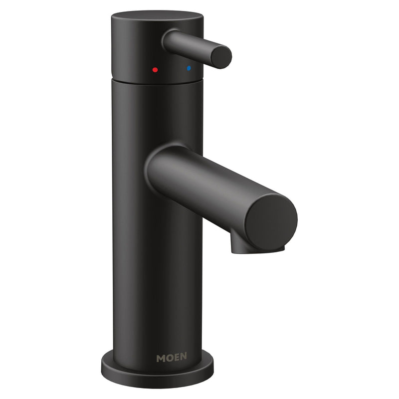 Moen Align Single Handle Single Hole Bathroom Sink Faucet, Matte Black J6