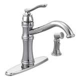 Moen Belfield Single Handle High Arc Kitchen Faucet with Side Sprayer, Chrome