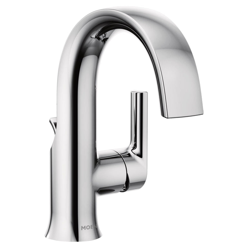 Moen Doux Single Handle High Arc Bathroom Sink Faucet, Chrome W3