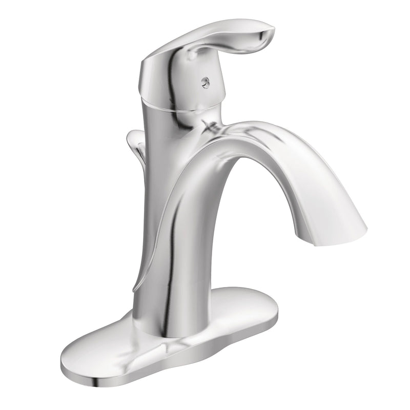 Moen Eva Single Handle High Arc Single Hole Bathroom Sink Faucet, WaterSense Certified, Chrome L2