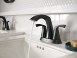 Moen Lindor Double Handle Bathroom Faucet, Meets EPA WaterSense Criteria, Matte Black
