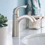 Moen Lindor Single Handle Bathroom Faucet, Spot Resist Brushed Nickel