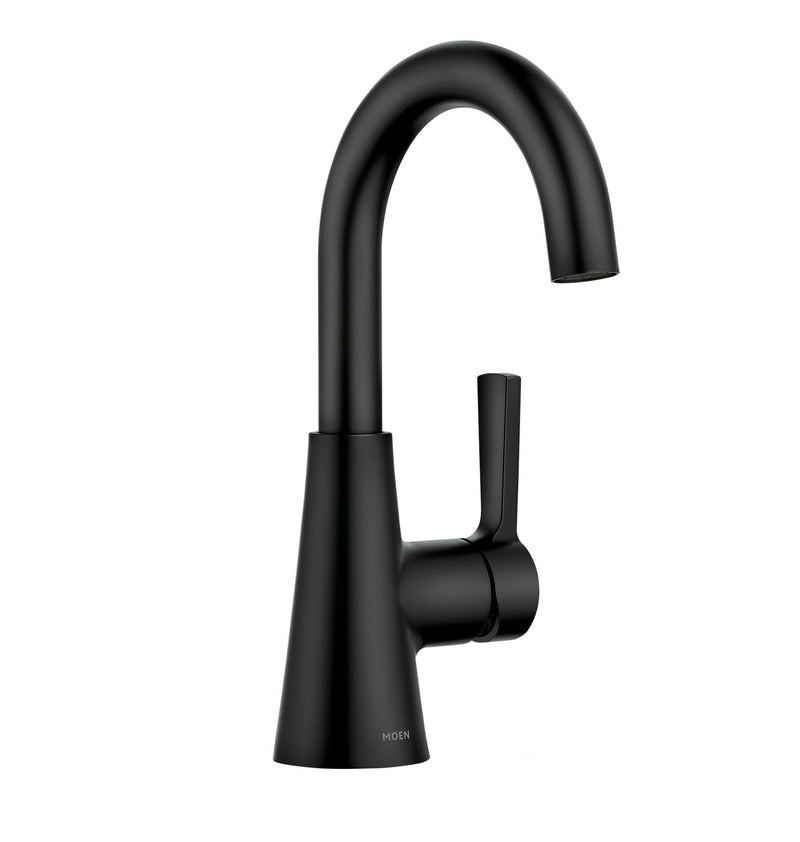 Moen Mikah Single Handle Bathroom Faucet, Matte Black Y3