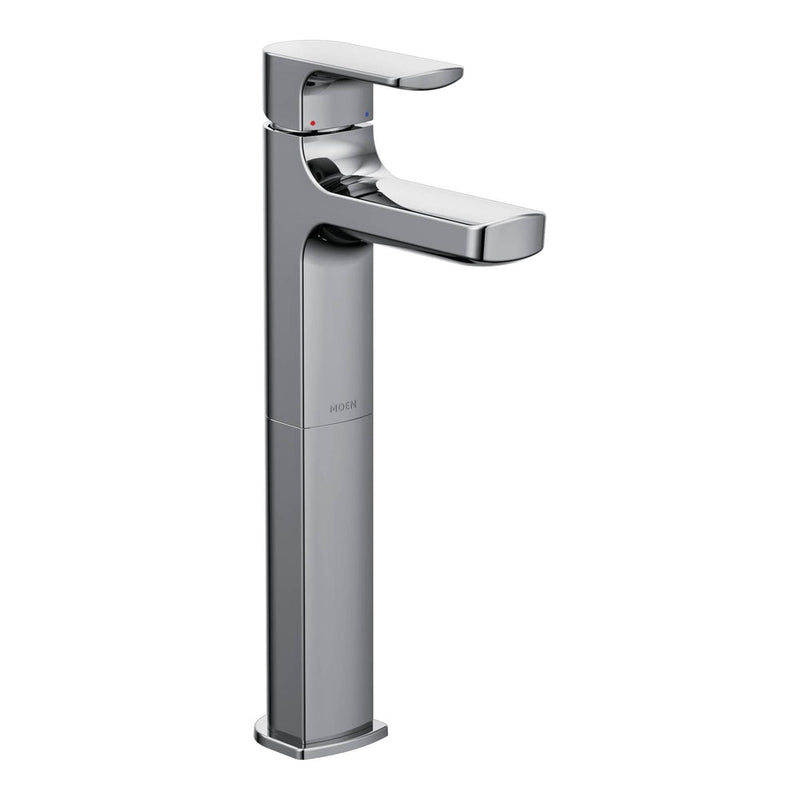 Moen Rizon Single Handle High Arc Vessel Single Hole Bathroom Sink Faucet, WaterSense Certified, Chrome N9