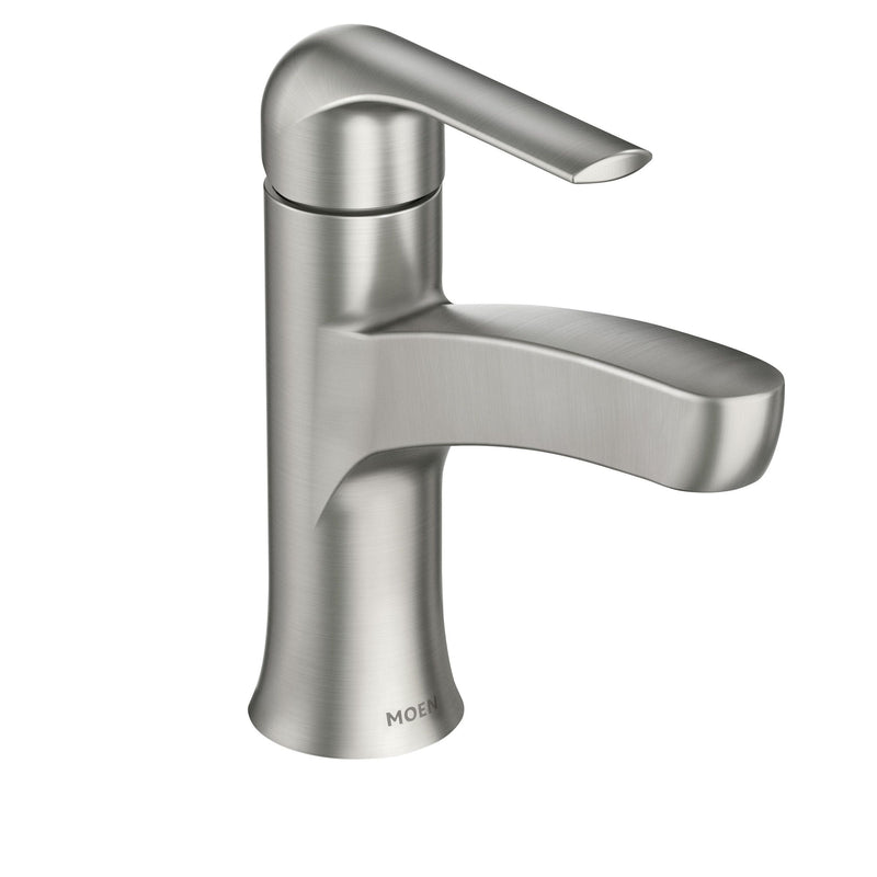 Moen Tilson Single-Handle Brushed Nickel Bathroom Lavatory/Bathroom Sink Faucet with Spot Resist T0