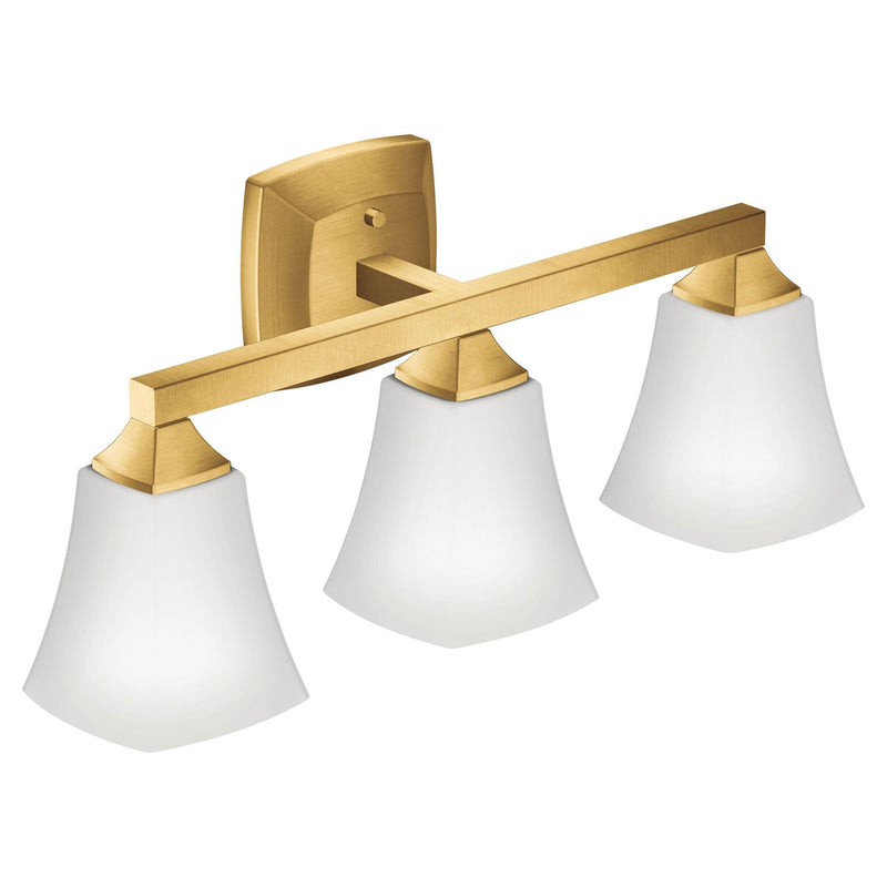 Moen Voss 3-Light Vanity Lighting Fixture, Brushed Gold Z3