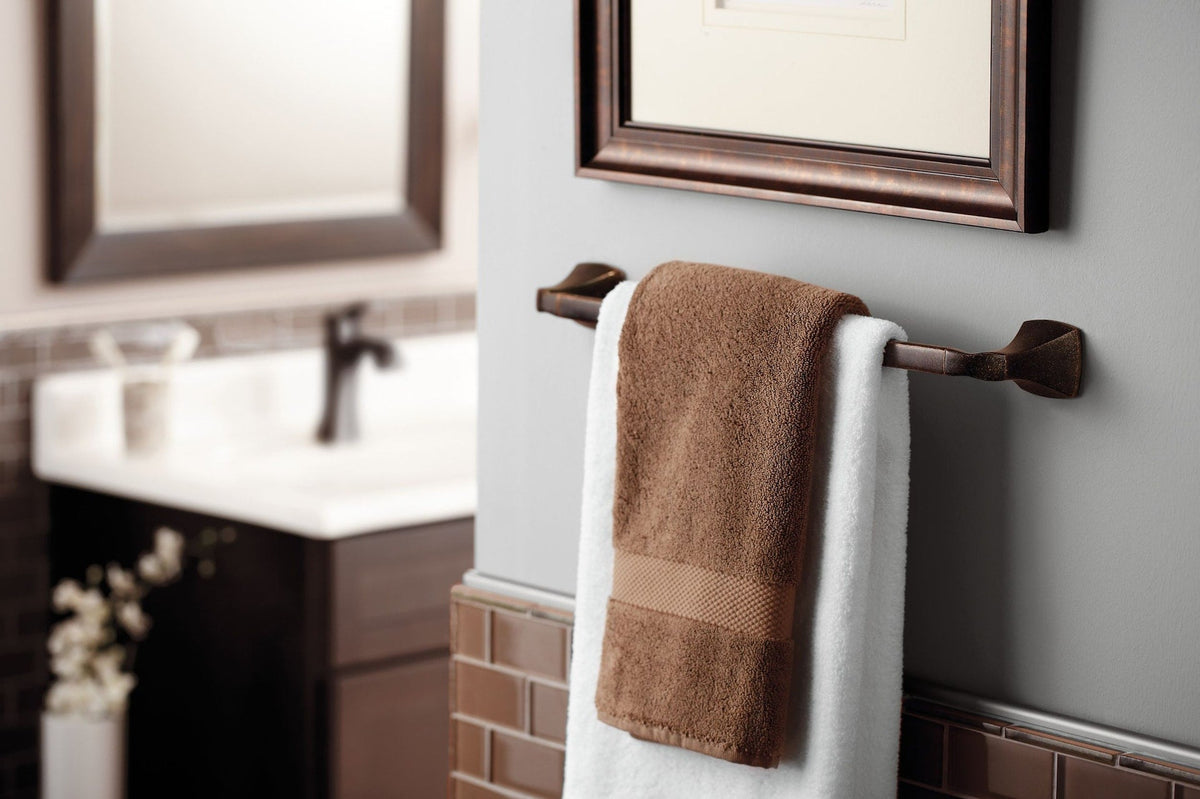 Moen Voss Double Handle High Arc Single Hole Bathroom Sink Faucet, WaterSense Certified, Oil Rubbed Bronze