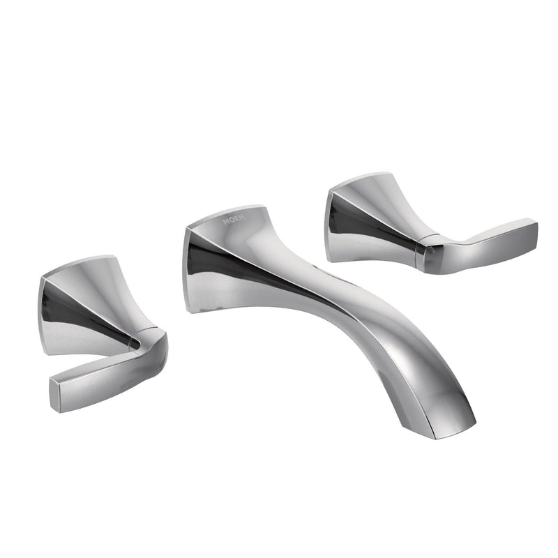 Moen Voss Two-Handle Wall Mount Bathroom Faucet Trim Kit (Valve Required), Chrome A3