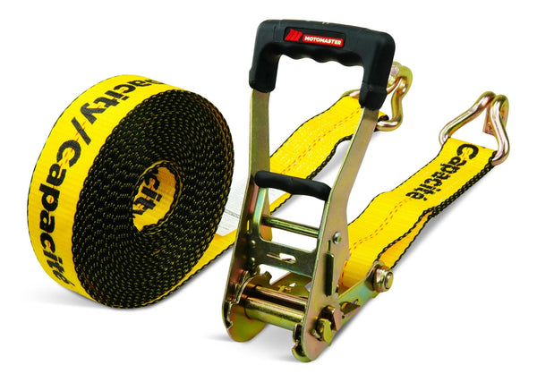 MotoMaster 10,000-lb Commercial Ratchet Tie Down Straps, with Ultra Padded Handles, 2-in x 30-ft F0
