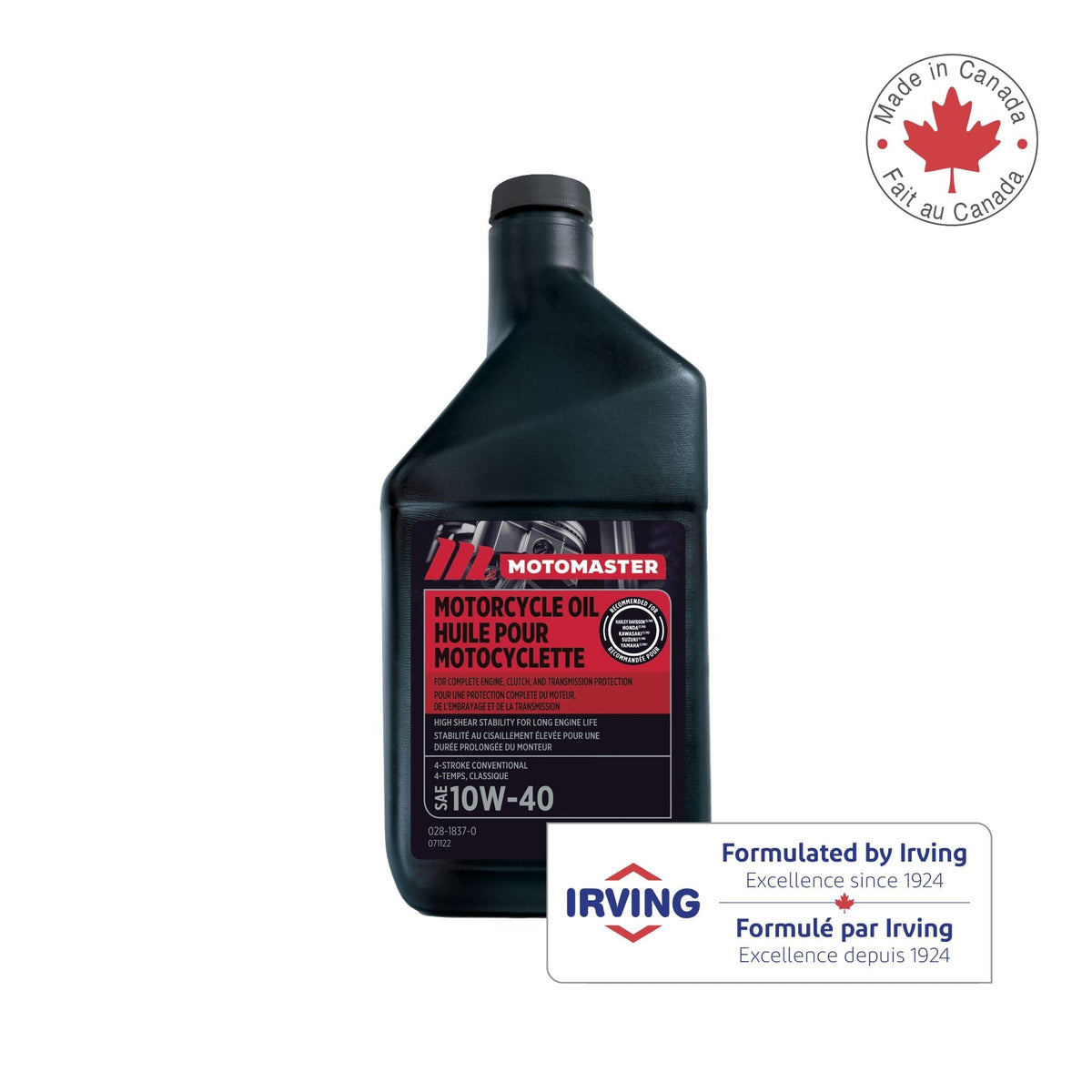 MotoMaster 10W40 4-Stroke Motorcycle Oil, 946-mL