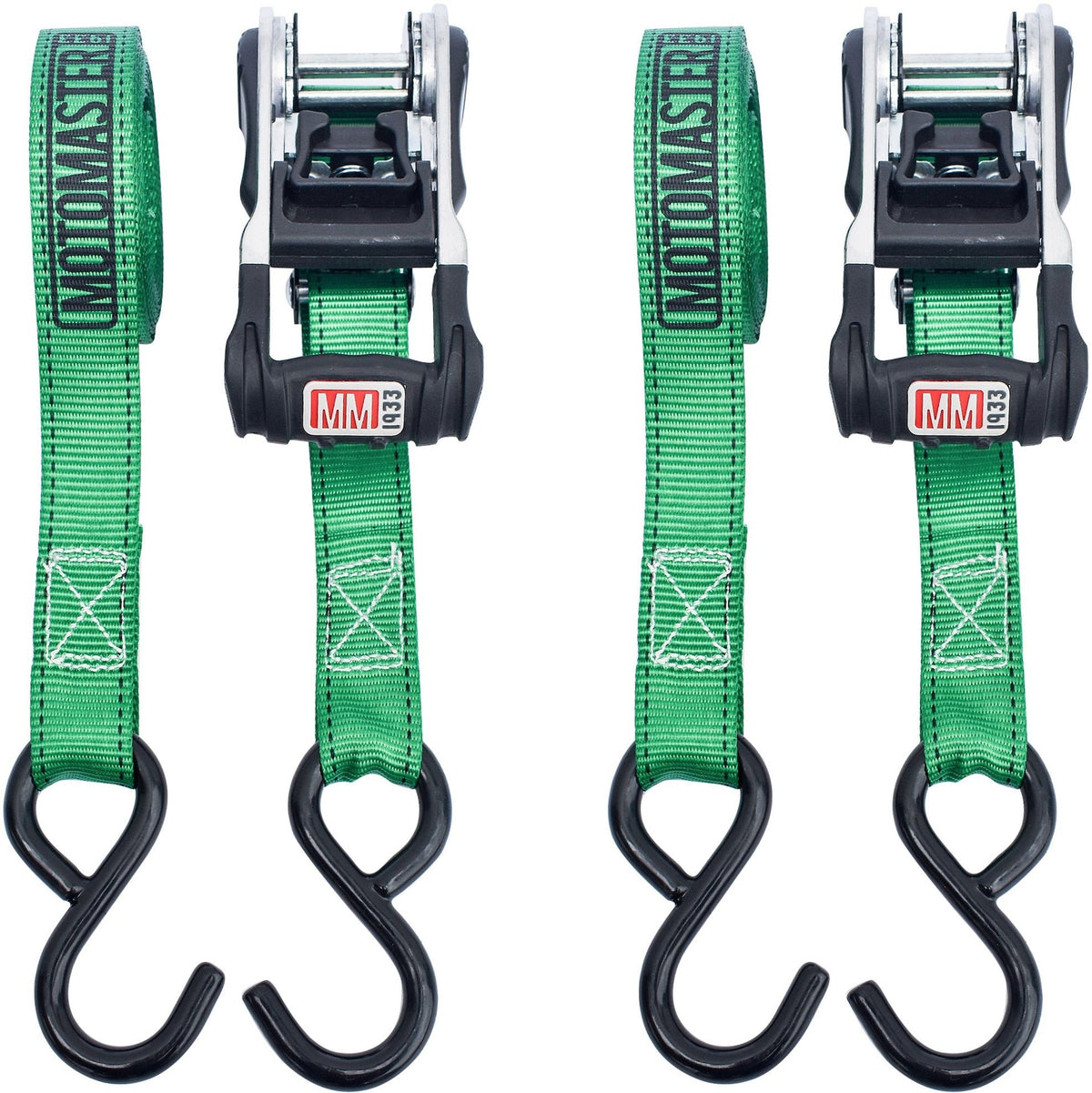 MotoMaster 1,500-lb Ratchet Tie Down Straps, with Padded Handle, 1-in x 10-ft, 2-pk