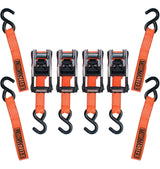 MotoMaster 3,000-lb Heavy Duty Ratchet Tie Down Straps, Extra Long, 1.25-in x 20-ft, 4-pk